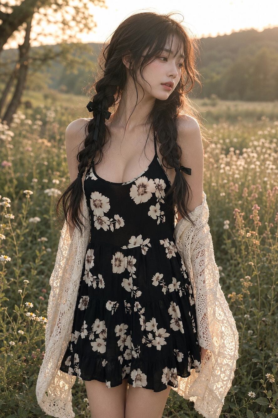 Brandy Melville Softly in Flowered Shadows jada Flowy floral print mini dress